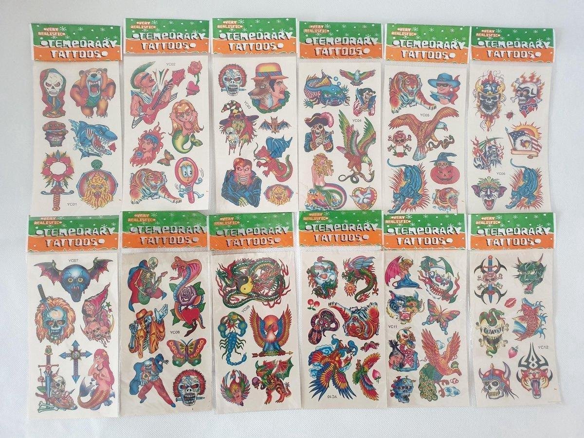 Temporary Tattoo| Tijdelijke Tatoeage 6 vellen Jongens Meisjes Tijdelijke Tatoeages Kinderen Plezier Mannen Vrouwen Kleine Nep Tatoeëren Tattoos Stickers